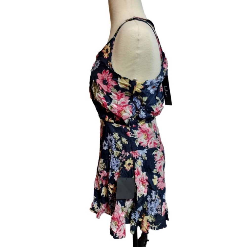 Lulu's Nwt Halter Style Blue Multi-Color Floral M… - image 5